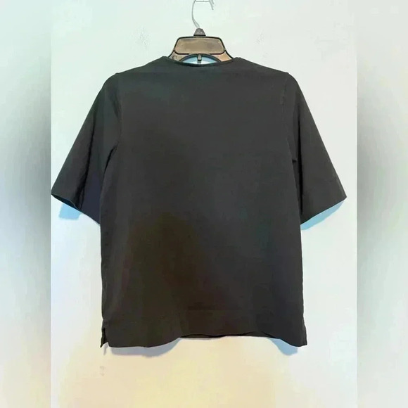 Ganni Womens Short Sleeve Twist Keyhole Top Tee Shirt Black Size Small - Picture 6 of 6